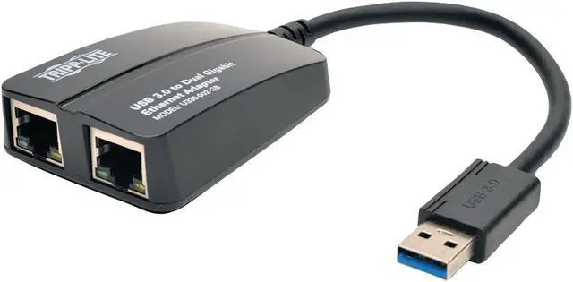 Main image of Tripp Lite U336-002-GB USB 3.0 to Dual Port Gigabit Ethernet Adapter 10/100/1000 Mbps