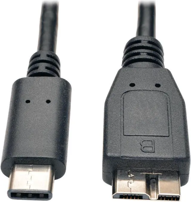 Alt view image 2 of 12 - Tripp Lite U426003 3 ft. Black USB 3.1 Gen 1 (5 Gbps) Cable, USB Type-C (USB-C) to Micro-B