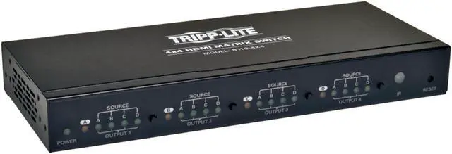 Alt view image 4 of 13 - Tripp Lite 4X4 Hdmi Matrix Video Switch Splitter With Audio And Rs232 Taa