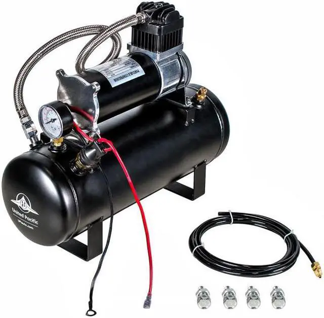 Main image of United Pacific Heavy Duty 12V 140 PSI Air Compressor & Tank Kit 46154