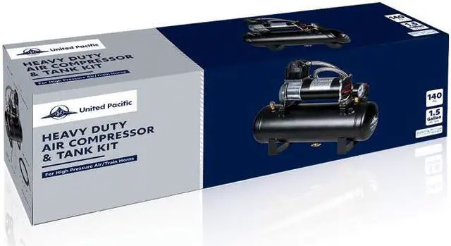 Alt view image 3 of 3 - United Pacific Heavy Duty 12V 140 PSI Air Compressor & Tank Kit 46154
