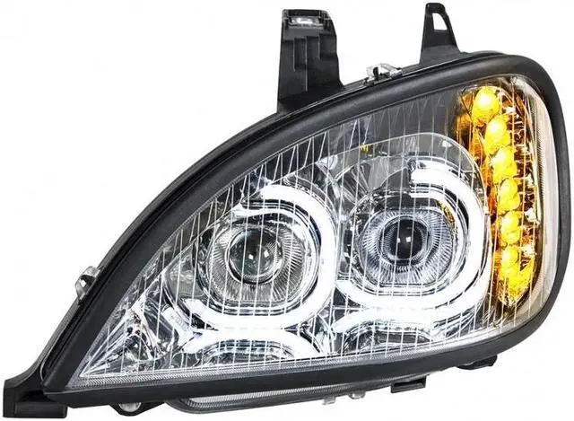 Alt view image 3 of 6 - United Pacific Chrome High Power LED Projection Headlight For 1996-2018 Freightliner Columbia - Driver 31090