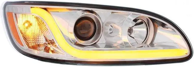 Main image of United Pacific Chrome Peterbilt 382/384/386/387 Projection Headlight With Dual Function LED Position Light Bar - Passenger 31253