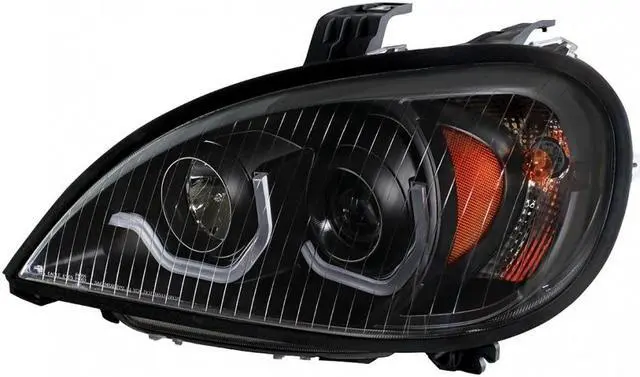 Alt view image 4 of 6 - United Pacific 1996-2018 Freightliner Columbia "Blackout" Projection Headlight W/ Dual Function Light Bar - Driver 31224