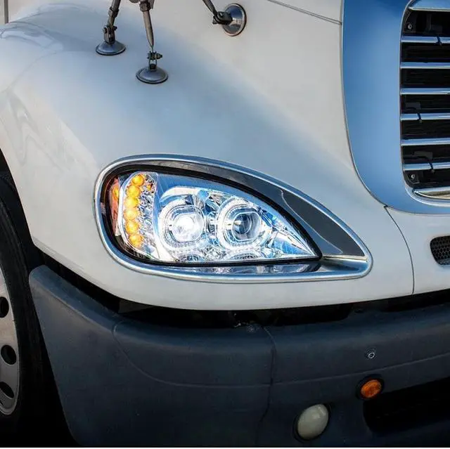 Alt view image 6 of 6 - United Pacific Chrome High Power LED Projection Headlight For 1996-2018 Freightliner Columbia - Driver 31090