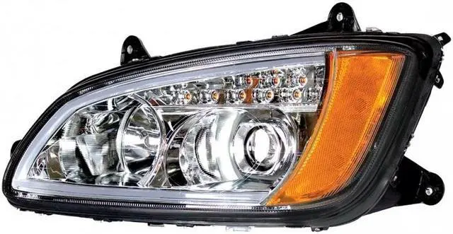 Alt view image 4 of 7 - United Pacific Chrome Projection Headlight With LED Turn Signal & LED Position Light For 2008+ Kenworth T660 - Driver 32779