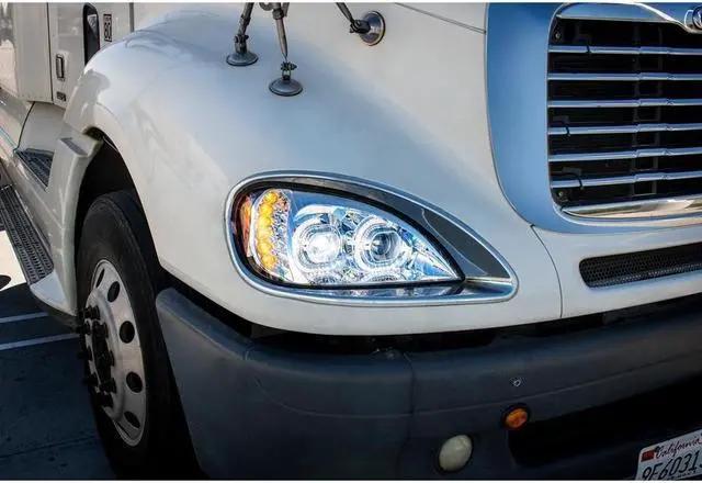 Alt view image 6 of 6 - United Pacific Chrome High Power LED Projection Headlight For 1996-2018 Freightliner Columbia - Passenger 31091