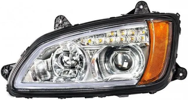 Alt view image 2 of 7 - United Pacific Chrome Projection Headlight With LED Turn Signal & LED Position Light For 2008+ Kenworth T660 - Driver 32779