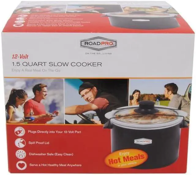 Alt view image 4 of 13 - 12-Volt 1.5 Quart Slow Cooker  Black