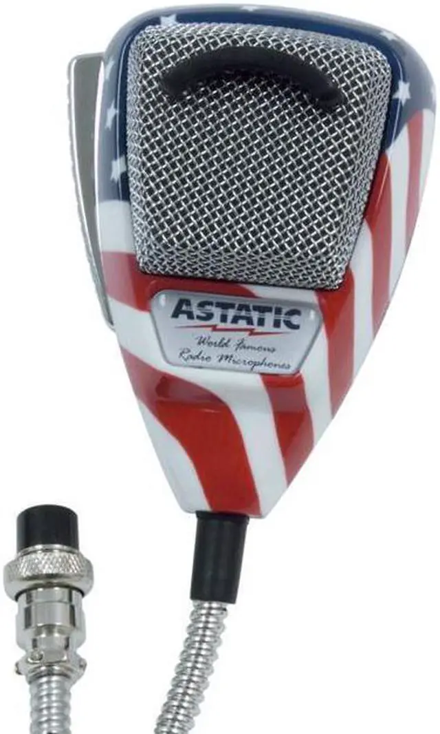 Alt view image 3 of 9 - ASTATIC TM 302-10309 636L NOISE CANCELING 4-PIN CB MICROPHONE  STARS N     STRIPES