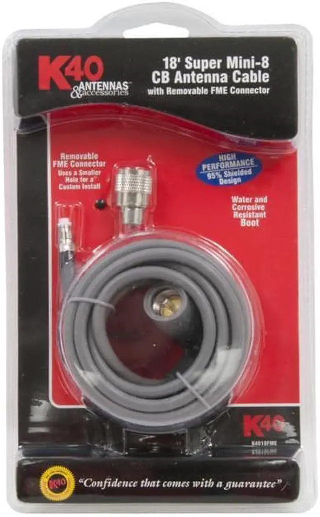 Alt view image 3 of 11 - K40 R  ANTENNAS   ACCESSORIES K4018FME 18     SUPER MINI-8 CB ANTENNA CABLE WITH REMOVABLE FME CONNECTOR