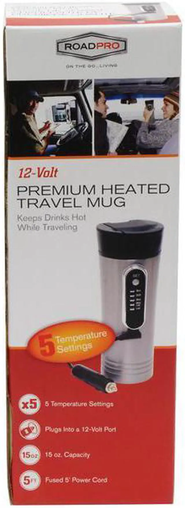 Alt view image 4 of 16 - ROADPRO R RP0719 12-VOLT 15OZ  PREMIUM HEATED TRAVEL MUG