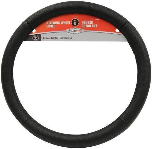 Alt view image 2 of 15 - ROADPRO R RPSW3006 18 STEERING WHEEL COVER  BLK GEN LEATHE