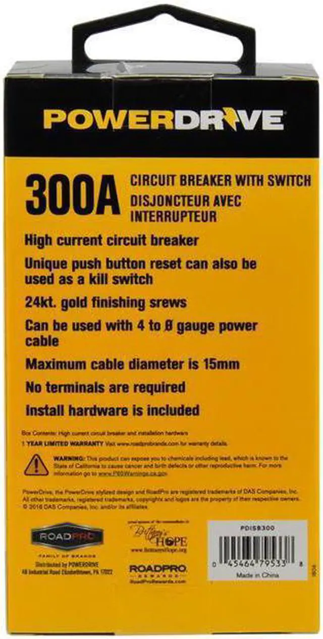 Alt view image 4 of 7 - PowerDrive PDISB300 300 Amp Circuit Breaker with Switch