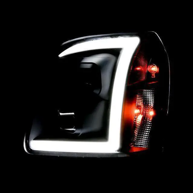 Alt view image 3 of 3 - CG Headlights Gmc Yukon/Yukon Xl/Denali/Xl Denal 07-10 Pro H.L Halo Plank Style Black Amber 02-AZ-CD07-PBC-P-A Set