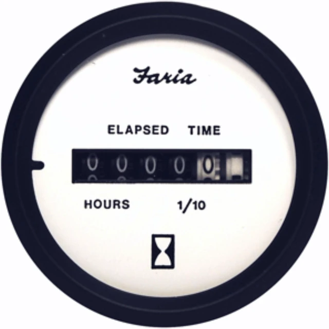 Alt view image 4 of 6 - Faria Euro White 2" Hourmeter (10000 Hrs) (12-32 VDC)
