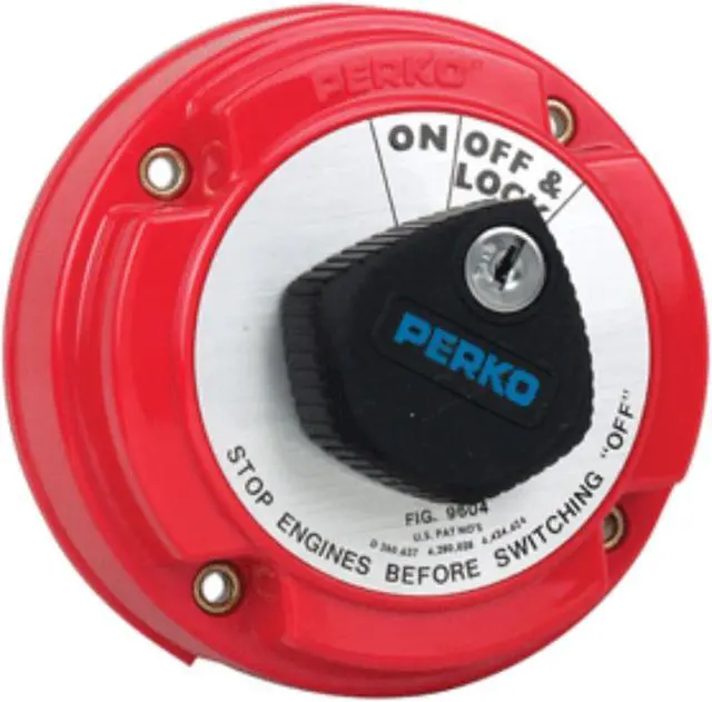 Alt view image 2 of 6 - Perko Medium Duty Main Battery Disconnect Switch W/Alternator Field Disconnect & Key Lock