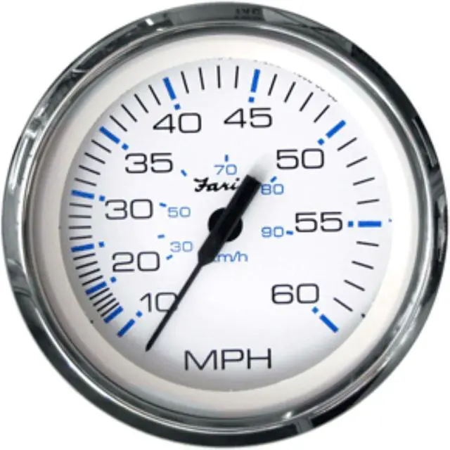 Alt view image 3 of 7 - Faria Chesapeake White SS 4" Speedometer - 60MPH (Mechanical)
