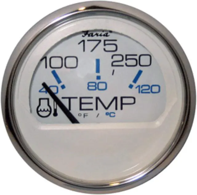 Alt view image 11 of 14 - FARIA BEEDE INSTRUMENTS 13804 Faria 2" Water Temperature Gauge (100-250F) - Chesapeake White SS