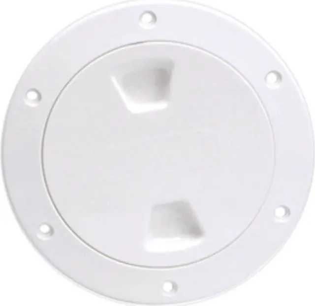 Alt view image 3 of 7 - Beckson 4" Smooth Center Screw-Out Deck Plate - White