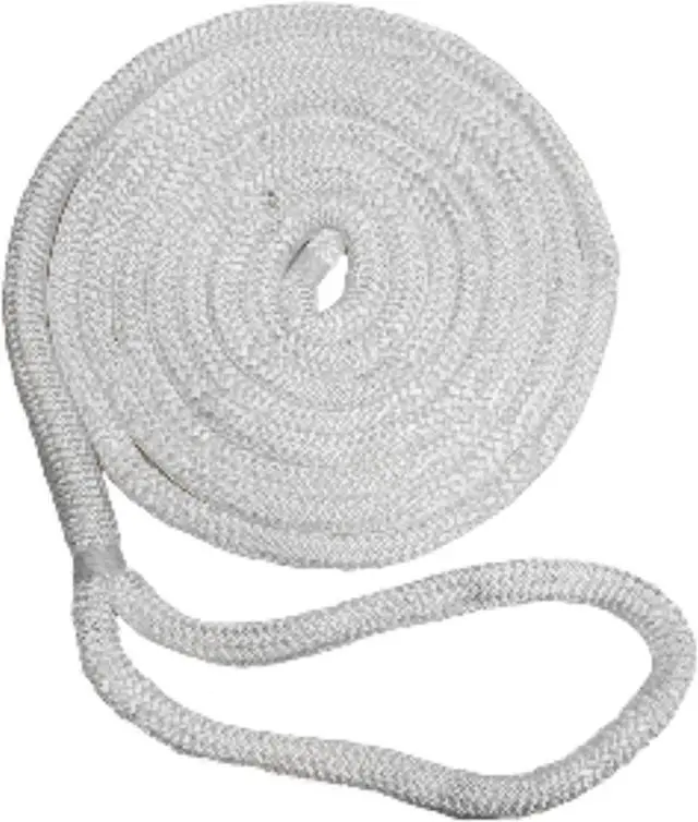 Alt view image 4 of 6 - New England Ropes 3/8" x 15' Nylon Double Braid Dock Line - White