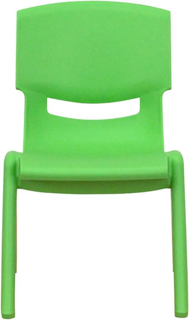 Alt view image 12 of 20 - 2 Pack Green Plastic Stackable School Chair with 10.5'' Seat Height