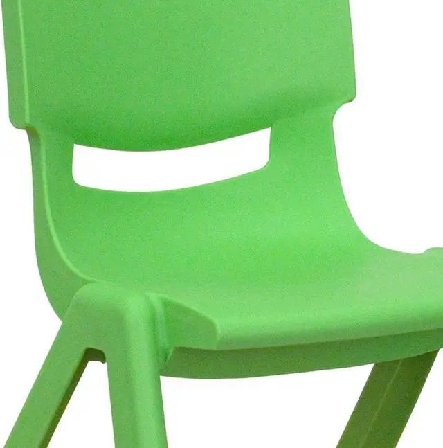 Alt view image 13 of 20 - 2 Pack Green Plastic Stackable School Chair with 10.5'' Seat Height