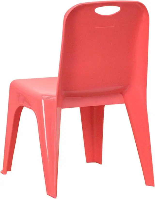 Alt view image 18 of 20 - Flash Furniture Red Plastic Stackable Kids School Classroom Chair with Carrying Handle and 11" Seat Height - 4 Pack