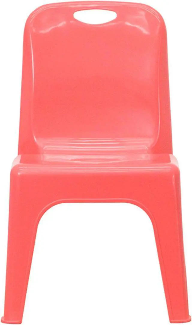 Alt view image 19 of 20 - Flash Furniture Red Plastic Stackable Kids School Classroom Chair with Carrying Handle and 11" Seat Height - 4 Pack