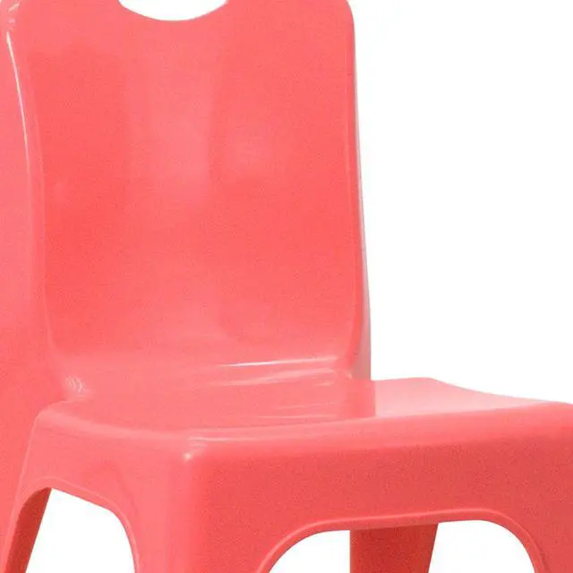 Alt view image 20 of 20 - Flash Furniture Red Plastic Stackable Kids School Classroom Chair with Carrying Handle and 11" Seat Height - 4 Pack