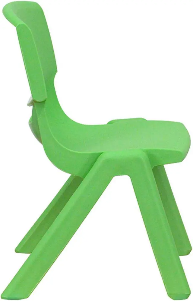 Alt view image 10 of 20 - 2 Pack Green Plastic Stackable School Chair with 10.5'' Seat Height