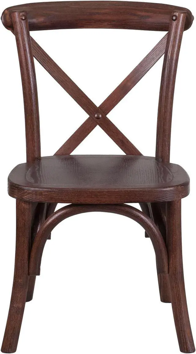 Alt view image 18 of 20 - HERCULES Series Stackable Kids Mahogany Wood Cross Back Chair