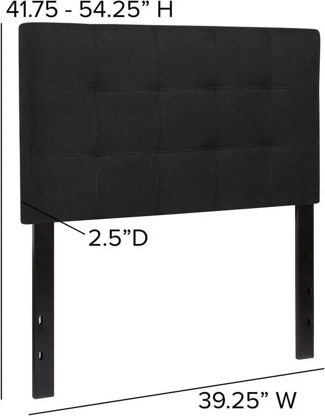 Alt view image 9 of 20 - Flash Furniture Bedford Tufted Upholstered Twin Size Headboard in Black Fabric