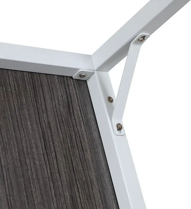 Alt view image 20 of 20 - Flash Furniture 47"W Commercial Grade Industrial Style Office Computer Desk - Rustic Gray