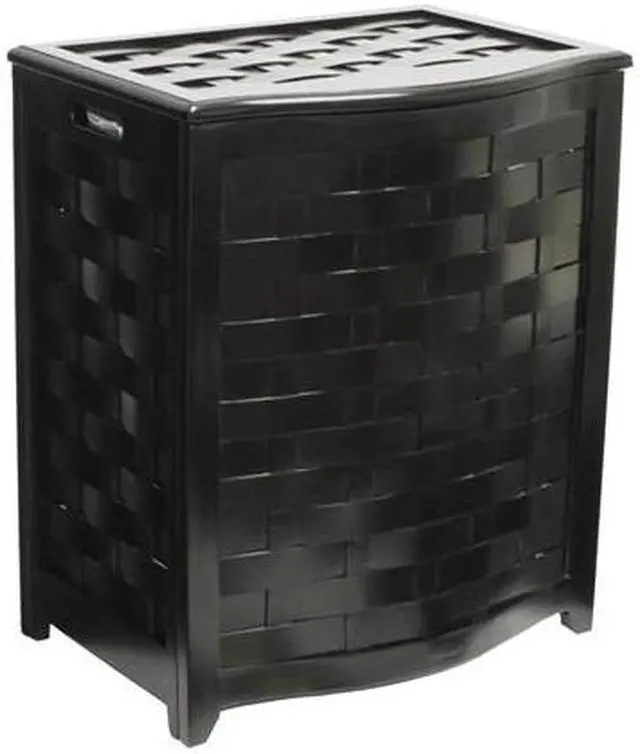 Main image of Bowed Front Laundry Hamper, Black
