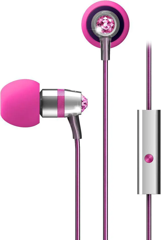Main image of Mee audio Pink  EP-M11J-PK-MEE  3.5mm  Connector In-Ear Headphones with Microphone Made with Swarovski Crystals