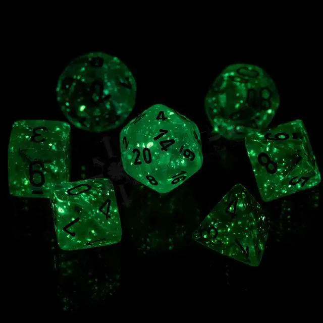 Alt view image 8 of 8 - 7-Set Cube Borealis Luminary Icicle-Light Blue Chessex Manufacturing