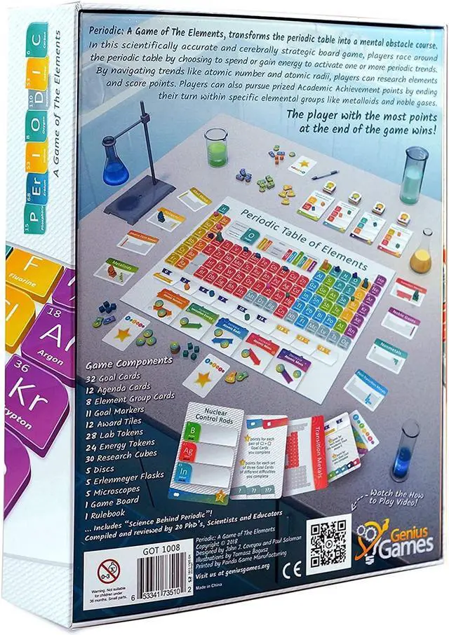 Alt view image 6 of 11 - Periodic A Game of The Elements Science Strategic Board Game Genius Games GOT1008