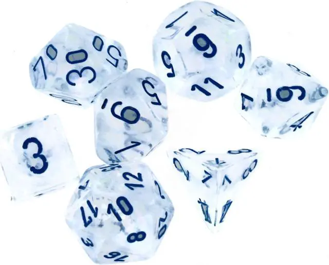 Alt view image 7 of 8 - 7-Set Cube Borealis Luminary Icicle-Light Blue Chessex Manufacturing