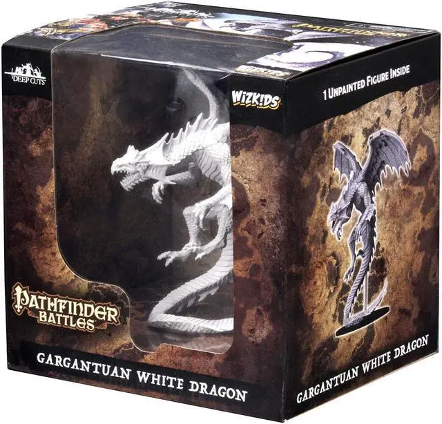 Alt view image 12 of 18 - Pathfinder Deep Cuts Gargantuan White Dragon Unpainted WizKids