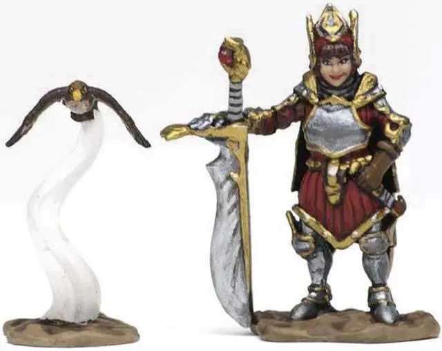 Alt view image 2 of 3 - Wardlings: Girl Fighter & Hunting Falcon FanHeads Wizkids Wardlings Rpg Figures,