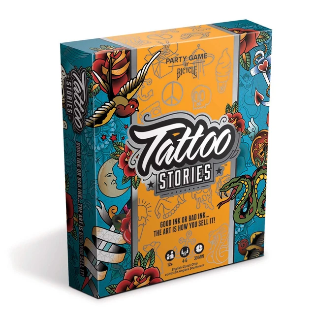 Alt view image 5 of 9 - Tattoo Stories Drawing Party Game Quick Paced Easy to Learn Family Friendly Fun Bicycle