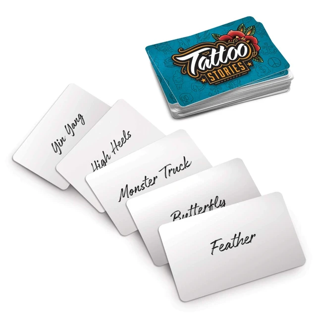 Alt view image 7 of 9 - Tattoo Stories Drawing Party Game Quick Paced Easy to Learn Family Friendly Fun Bicycle