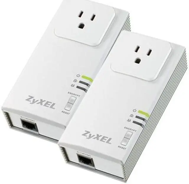 Alt view image 2 of 7 - ZyXEL PLA407 HomePlug AV 200 Mbps Powerline Wall-Plug Adapter (Starter Kit - 2 Units)