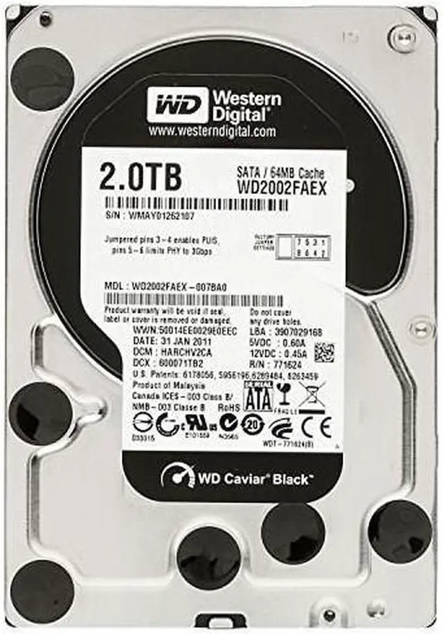 Main image of WD Black WD2002FAEX 2TB 3.5" 7200rpm Hot Swappable Internal Hard Drive