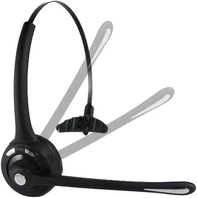 Alt view image 4 of 6 - Delton Trucker Bluetooth Headset, Wireless Headphones w/Microphone, Headphones for Truck Driver, Wireless Over The Head Earpiece with Mic for Skype, Call Centers - 18Hrs