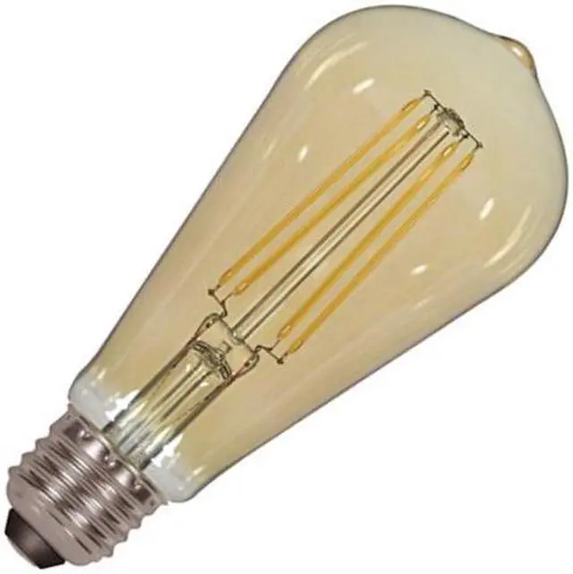 Main image of Satco 08612 - 4.5 watt 120 volt ST19 Medium Screw Base 2200K Transparent Amber Dimmable Filament LED (4.5ST19/AMB/LED/E26/22K/120V S8612)