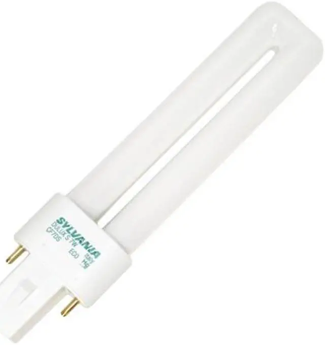 Alt view image 4 of 4 - Sylvania 21275 - CF7DS/850/ECO Double Tube 2 Pin Base Compact Fluorescent Light Bulb