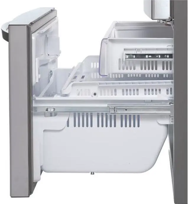 Alt view image 4 of 7 - 32.5 cu. ft. French Door Refrigerator with Spill Protector Tempered Glass Shelves, 4-Compartment Crisper System, Adjustable Gallon Door Bins and External Ice/Water Dispenser