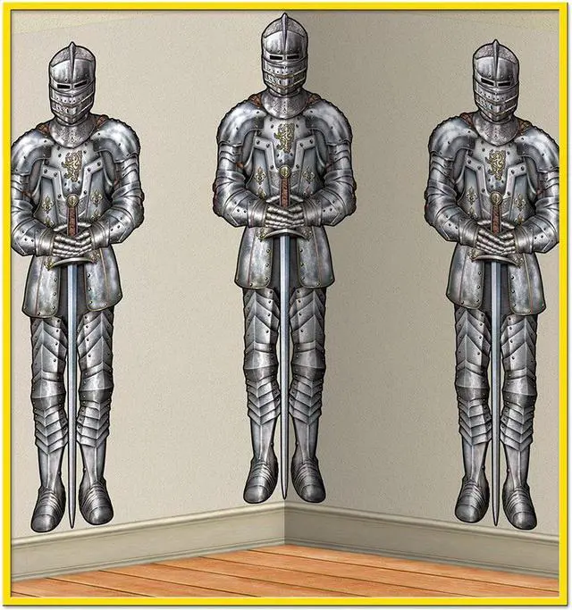 Main image of Beistle 4' x 30' Wall Of Knights Backdrop 52123